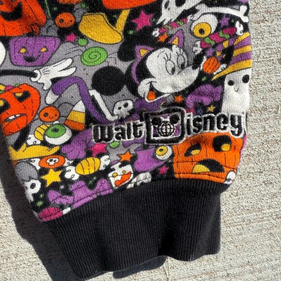 Walt Disney World Parks 2022 Halloween Full Zip Up Hoodie Sweatshirt AOP Medium - Picture 3 of 6